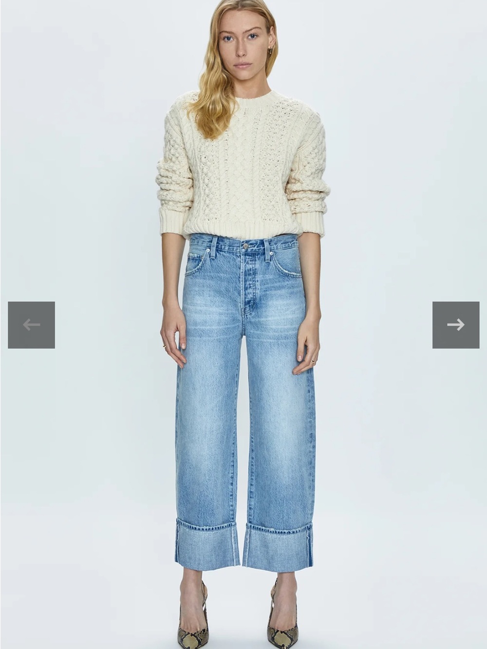 pistola Cuffed Jeans in Light Blue Wash